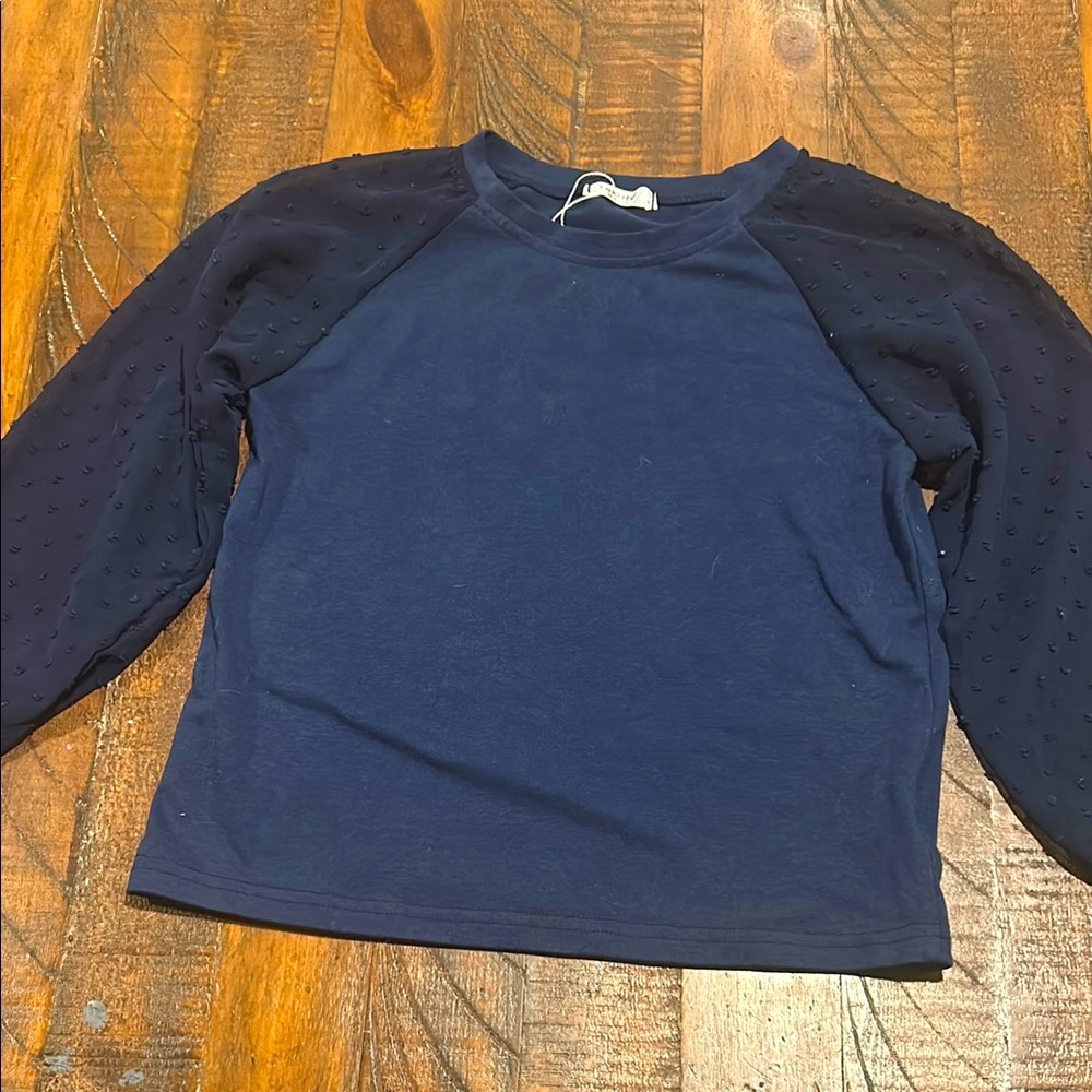 Kids Navy Blue Long Sleeve Shirt